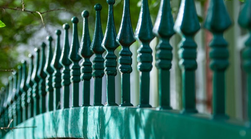 fence, metal, green, ornament