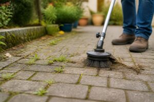 Vom Unkraut genervt? So hilft eine Unkrautbürste bei der Pflege von Pflasterflächen