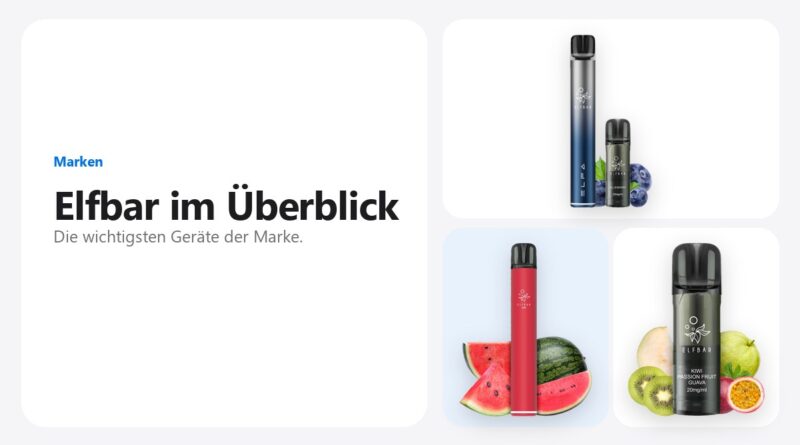 ELFBAR ELFA Pro Kit, ELFBAR 600 und ELFA Kartusche Kiwi Passion Fruit Guava